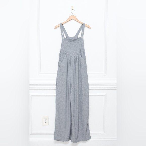 NWT Halara Adjustable Strap Wide Leg Overalls Gray Pockets Size M - Picture 3 of 9
